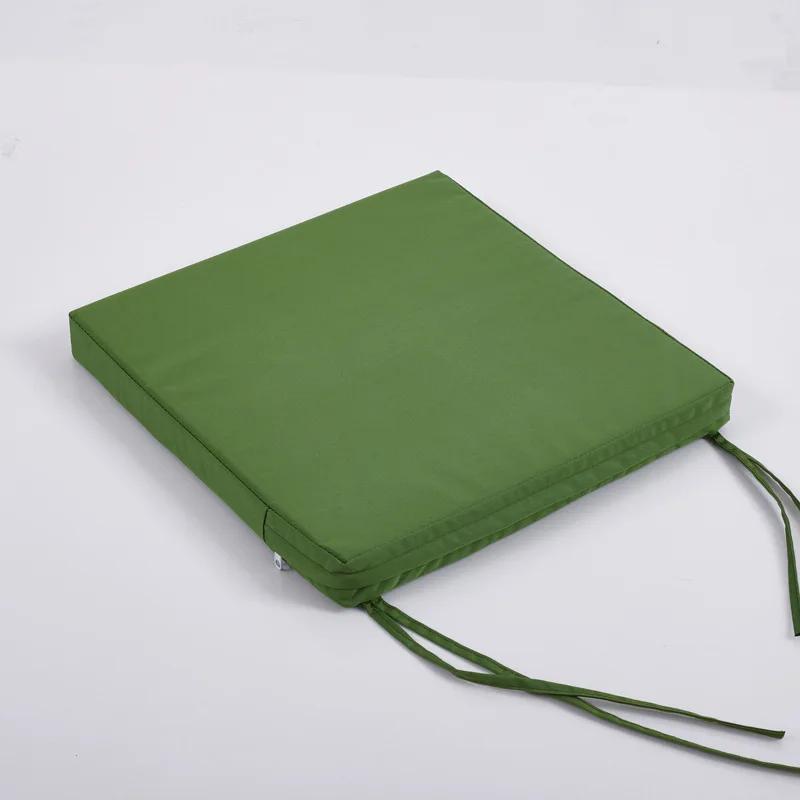 Solid Color Square Cushions Outdoor Waterproof Patio Cushions Striped with Binding Strap for Garden Sofa Chair Seats Decoration