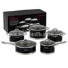 5-Piece Stainless Steel Cookware Set: Non-Stick Soup Pot, Frying Pan, and Milk Pot