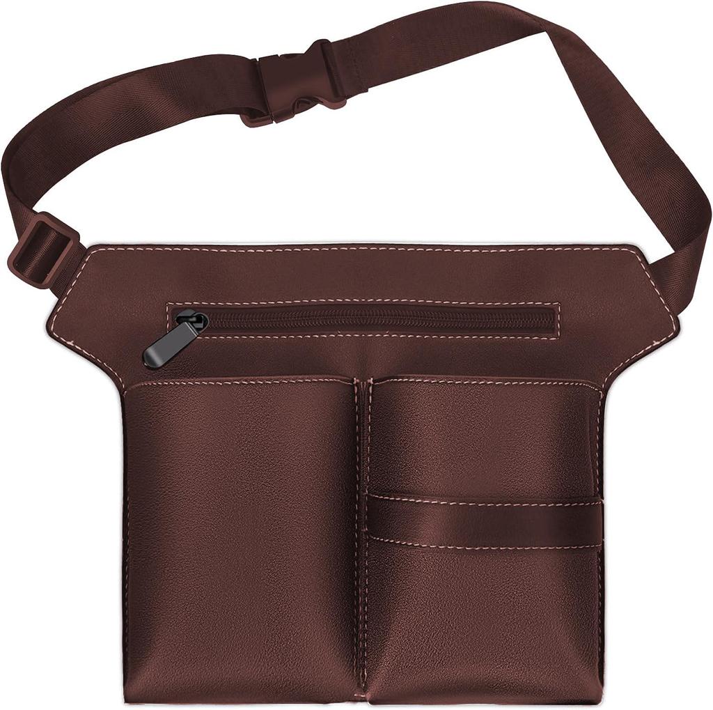 PU Leather Barber Apron Bag: Half-Length, Large-Capacity, Crossbody or Waist for Hairdressing Tools and Scissors