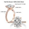 COSYA 8CT 10*14mm Oval geschliffener Vollmoissanit Ring S925 Silber Funkelnder D Lab Diamant Ehering Für Frauen Luxuriöser Feinschmuck