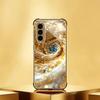 Golden Spiral Electroplated Glass Phone Case Suitable for Samsung Galaxy S26 S25 S24 S23 S22 S20 FE/Ultra/Plus Anti Drop