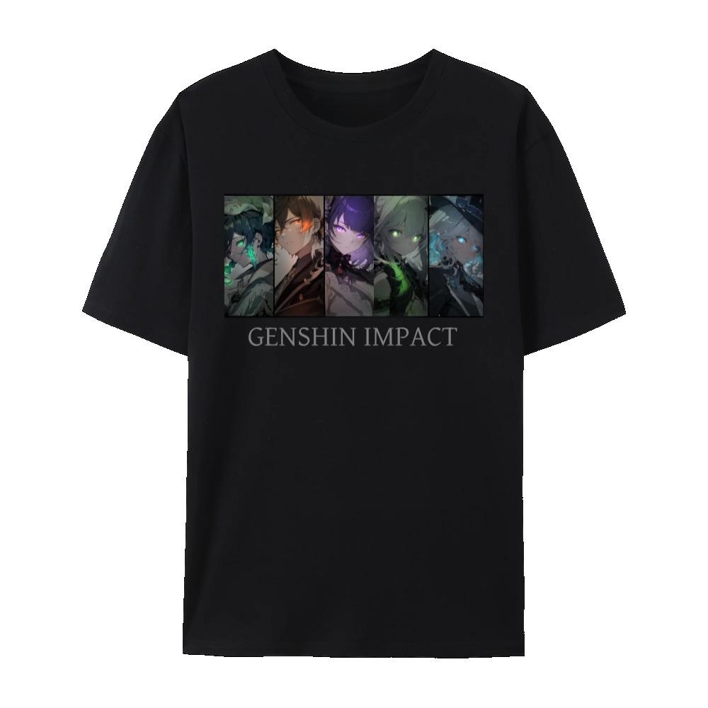 

Genshin Impact Archon Impact Impression Unisex Short Sleeve Crewneck Cotton T-Shirt XXXXXL