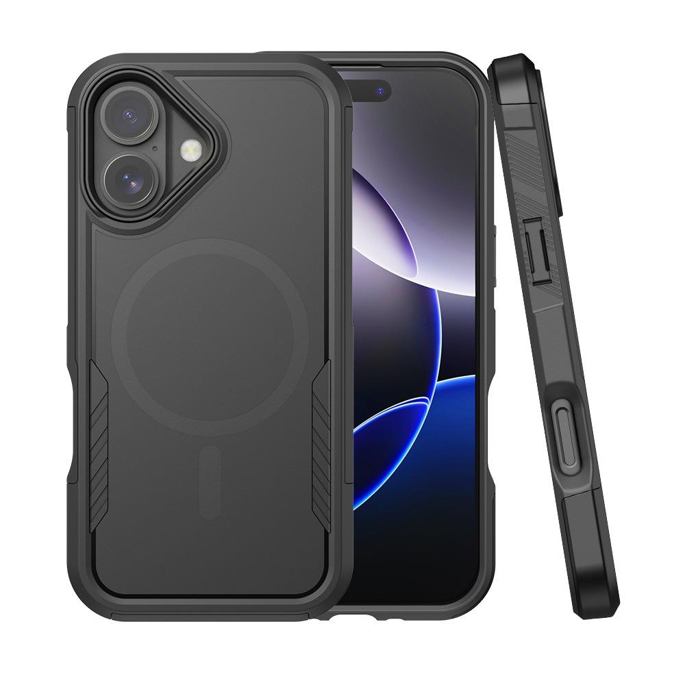 For iPhone 17 Magnetic Case PC + TPU Shockproof Matte Phone Cover