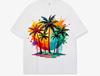 Hawaiian-style Men's T-shirt with Coconut Tree Pattern - Comfortable, Breathable, Trendy and Stylish Summer Men's T-shirt