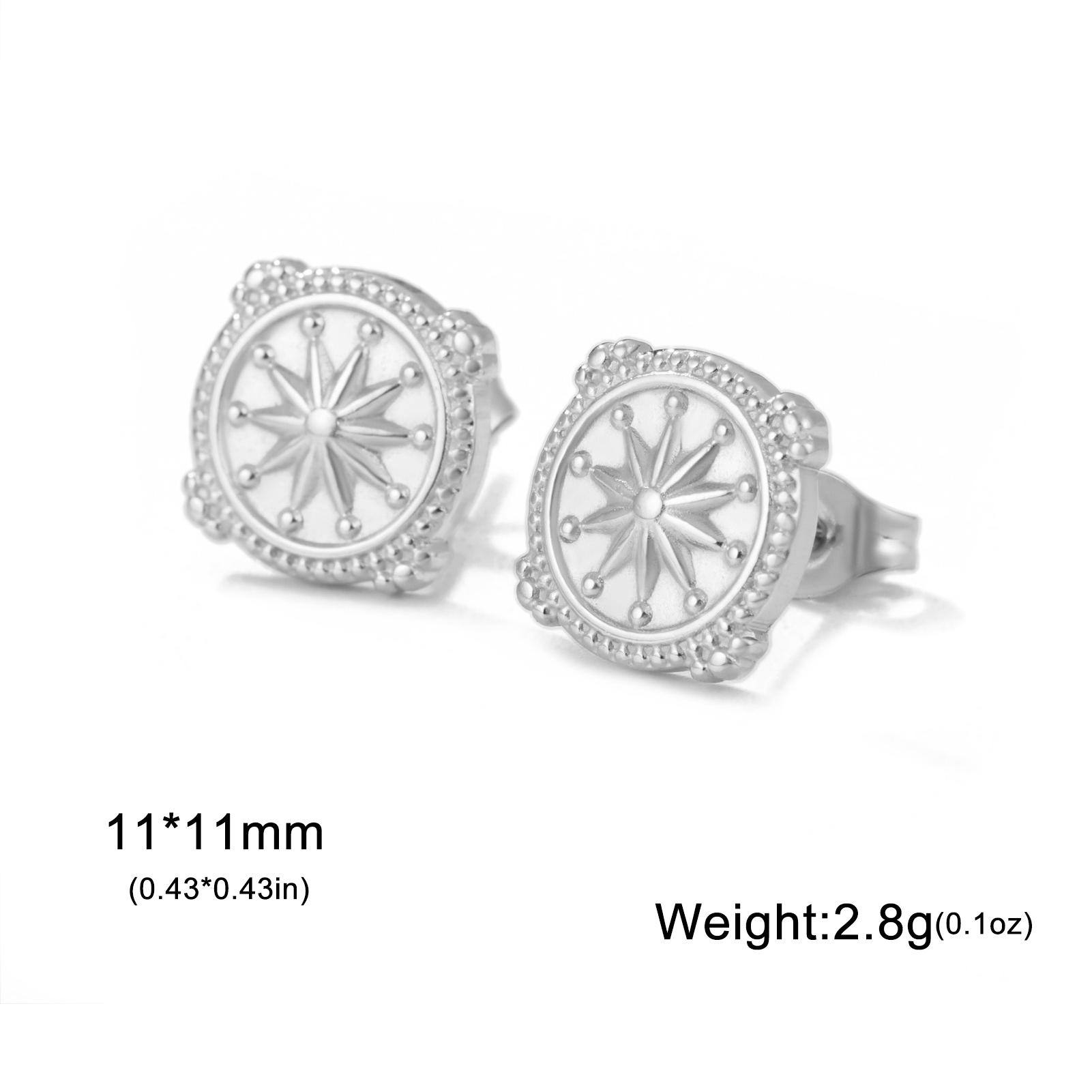 

Teamer Square Oval Sun Mini Stud Earrings Stainless Steel Geometric Women s Earrings Minimalist Daily Party Jewelry Wholesale