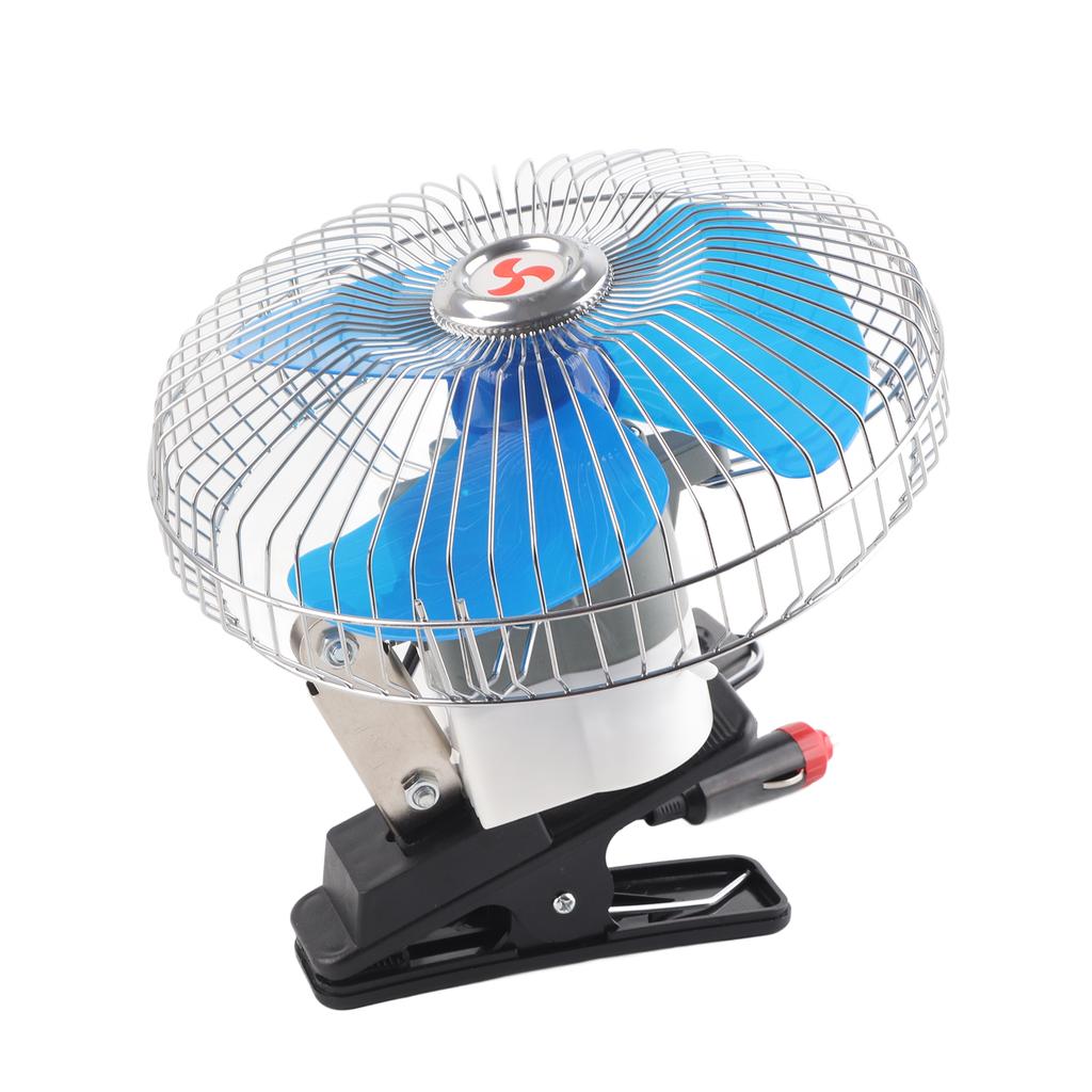 Strong Wind Rotatable Clip Cooling Fan 8inch Low Noise Oscillating Auto Cooling Fan with Clip 12V 25W Truck Car Auto Fan