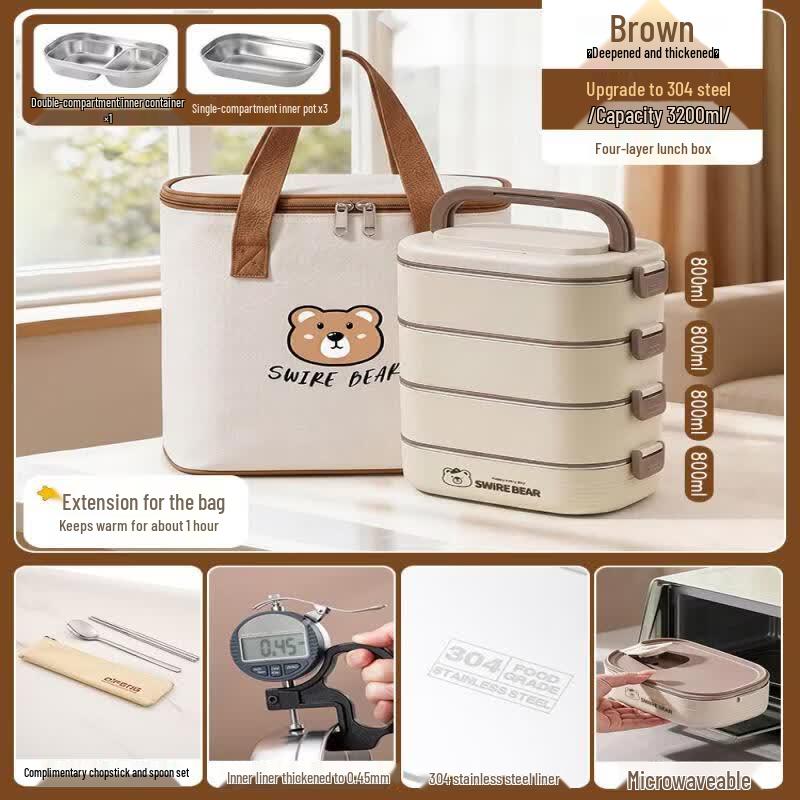 Qiwei 316 Stainless Steel Insulated Microwaveable Lunch Box