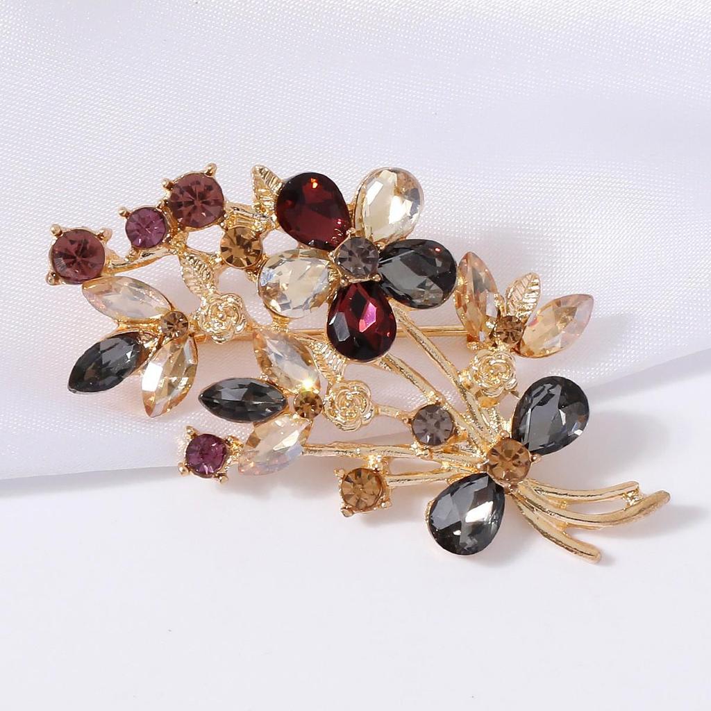 Bunte Retro Damen Korsagenbrosche - Elegante Anstecknadel im europäischen Stil