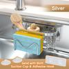 Soporte para Esponjas 2 en 1 de Acero Inoxidable para Fregadero de Cocina - Organizador Caddy Montado en Pared con Gancho Adhesivo y Ventosa, Perfecto para Esponjas, Cepillos