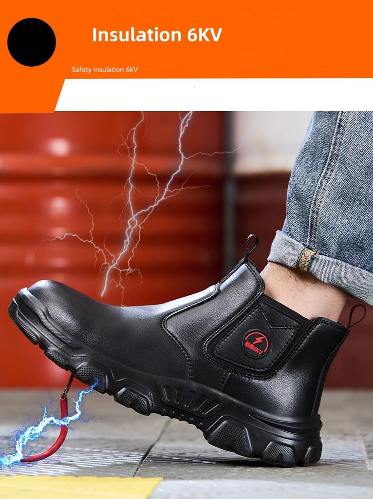 Insulation 6KV Work Safety Boots Men Waterproof Indestructible Work Shoes Black Security Protection Safety Shoes Footwear