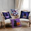Halloween Cartoon Cute Purple Cat Pillow Case Printing Pillowcase Living Room Sofa Cushion Cover Bedroom Room Decor