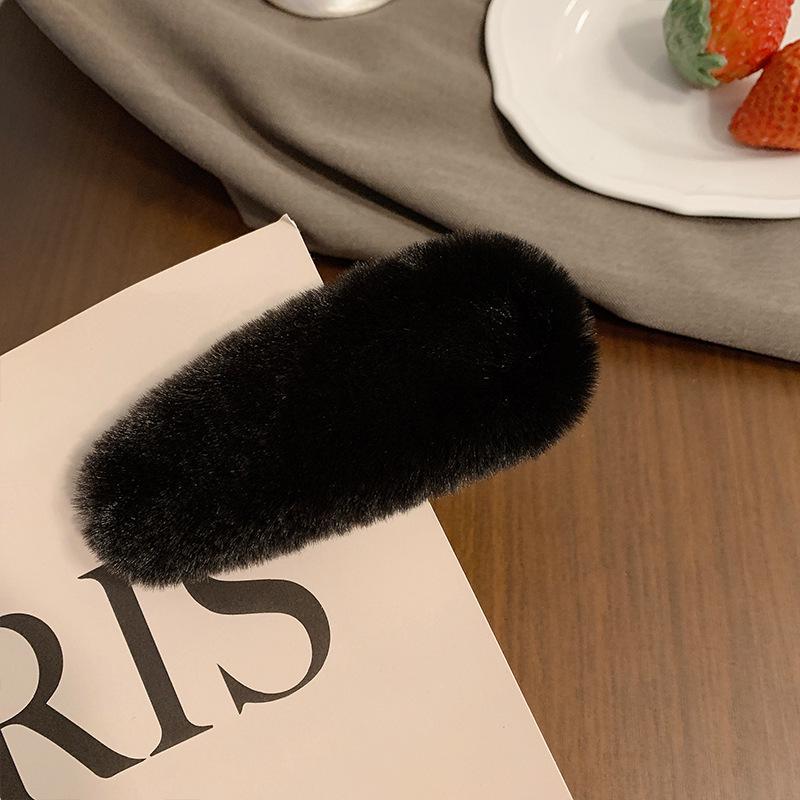 10cm Multicolor Plush Hair Clip - Soft, Versatile & Gentle on Hair for Women's Bangs (Mori Style)