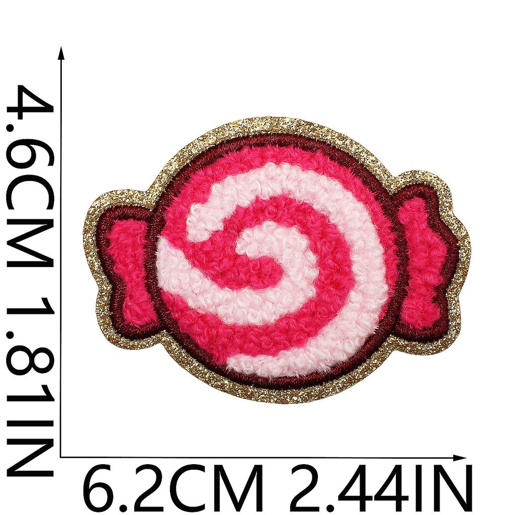 Sweet Candy Embroidery Cloth Sticker Lollipop Chapter Boy Clothes Bag Decoration Carrot Fudge Patch Sticker Ironing