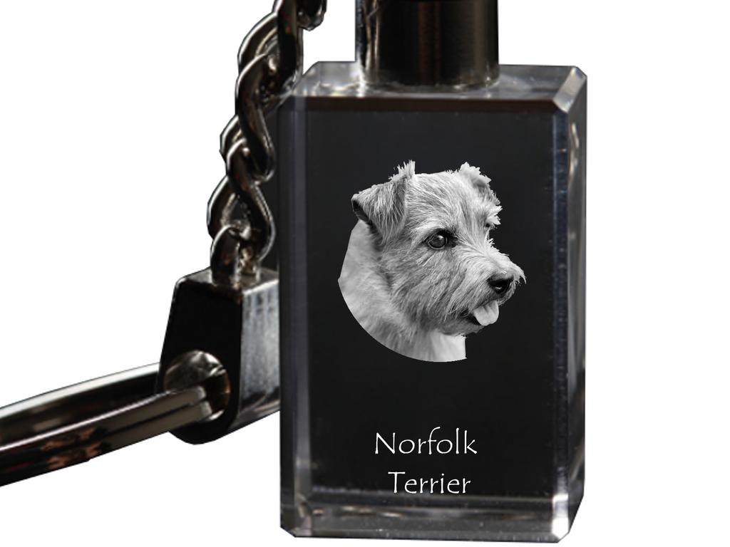 Norfolk Terrier - Crystal key ring with dog photo, illuminated key ring, unique gift by Art-Dog brand