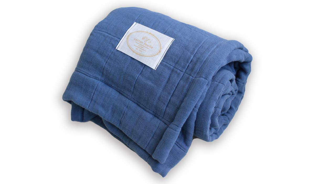 

Cotton Feuille gauze [9-ply blanket] (Baby/Smoke Blue)