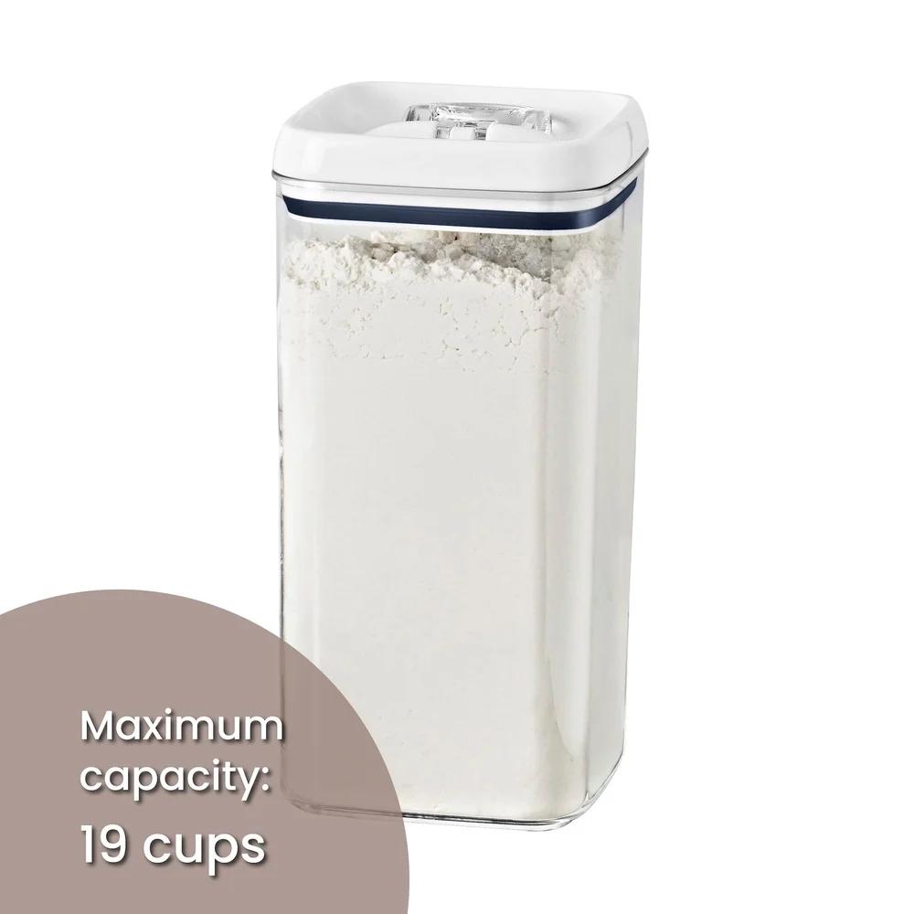 19 Cup Clear Food Storage Container Airtight Flip-Tite Easy Open Lid Stackable BPA Free Durable Kitchen Pantry Organizer