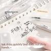 5Pcs Retractable Gel Pen Korean Fashion Simplicity Transparent Writing Pen Quick Drying St/Cs Tip 0.5Mm Black Ink Scrapbook Pen