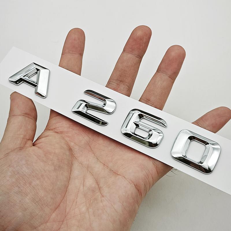 3D ABS Car Letters Logo A180 A220 A260 Badge Rear Trunk Emblem For Mercedes Benz A Class A180 A200 A220 A260 W177 Tail Marking