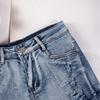 Cross-Border European & American Sexy Casual High-Waisted Plus Size Ripped Denim Shorts for Women