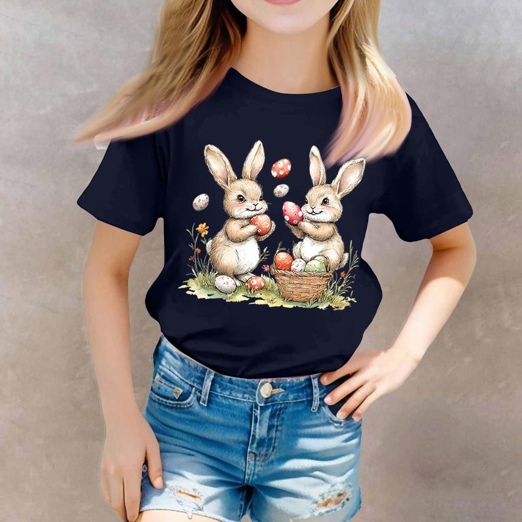 Kleinkind Mädchen Jungen T-Shirts Kinder Top Jungen und Mädchen Bedrucktes Kurzarm T-Shirt