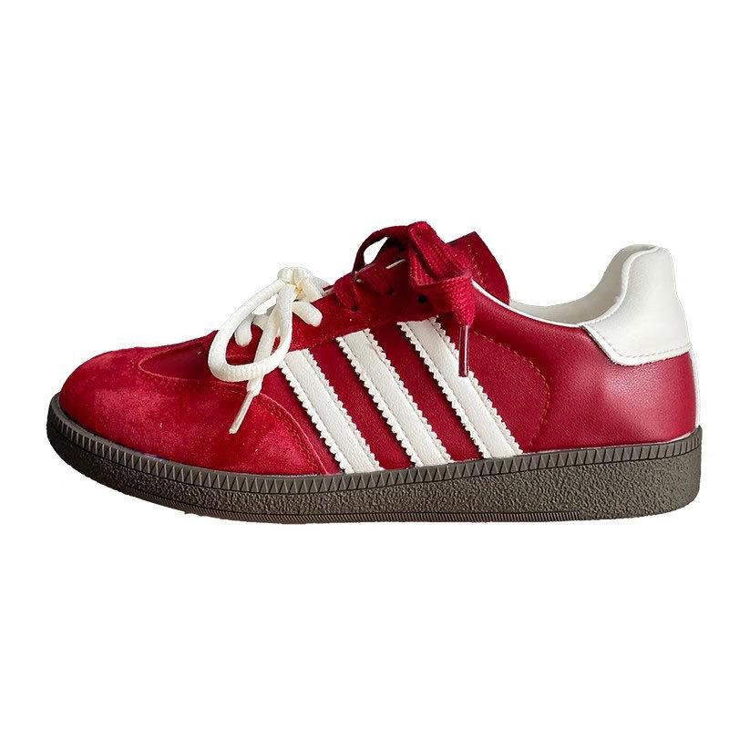 Flat-bottomed Sports Board Shoes Versatile Casual Forrest Gump Shoes Women's 2025 New Korean Version Hong Kong Style Retro Design German Training Shoe