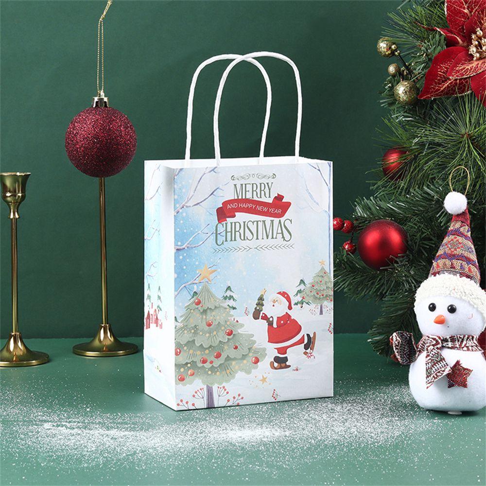 Decor Cake Package Candy Wrapping Bag Christmas Gift Bags Elk Santa Claus Kraft Paper Gift Box