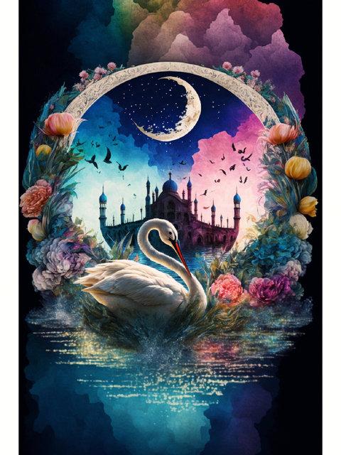 Full Fantasy Romance Boat Diamond Painting Kits Beach Moon Scenery Dolphin Diy Diamond Embroidery Mosaic Cross Stitch Flower