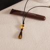 Yori 70cm Teardrop-shaped Tiger's Eye Pendant With Black Waxed Cord Necklace Women Fashion Anniversary Gift Accessories