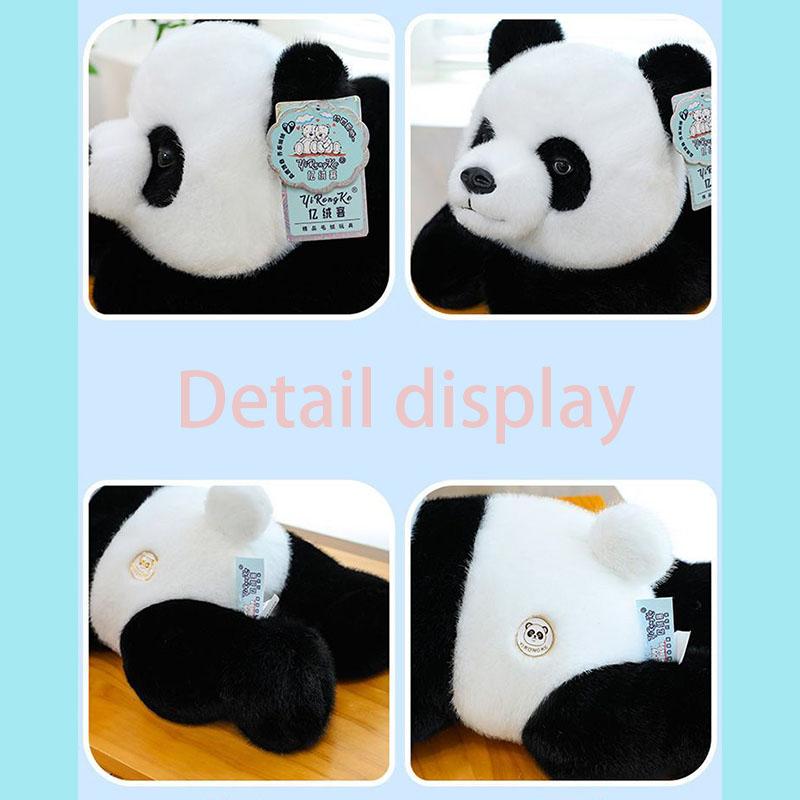 Squishy Lying Panda Plush Pillow Fluffy Stuffed Panda Toy With Multi Sizes For Kids Room Decoration Comfortable Panda Cushion