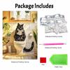 Elegant Framed Pearl Art DIY Set with Funny Black Cat Reading Newspaper 5D Sparkling Bead Canvas Painting Ready to Display Home Decor Gift