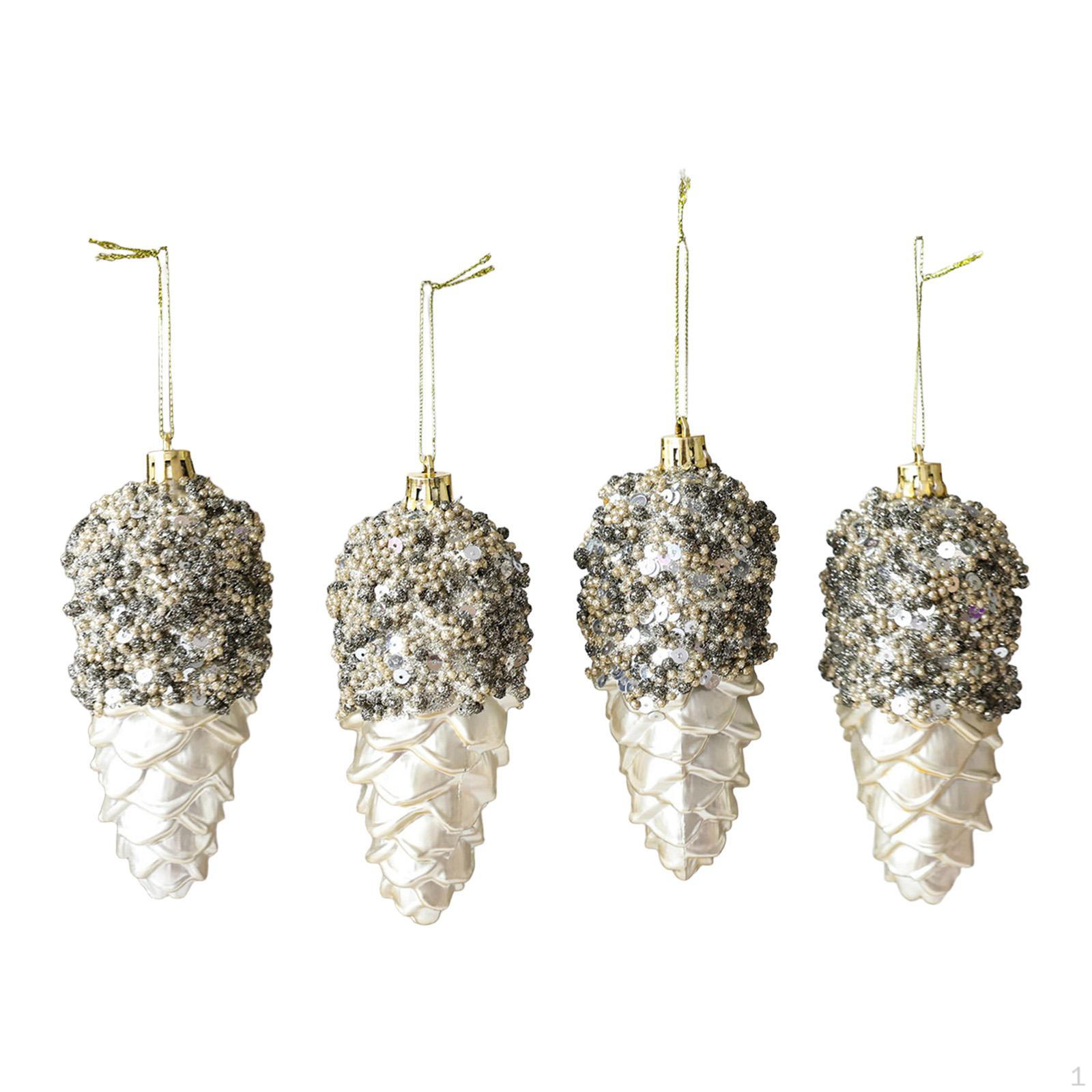 

4 Pieces Christmas Cones Shaped Pendants Xmas Photo Props Decor Ornament Cute Crafts for