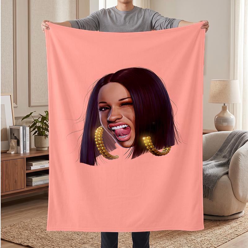 CARDI B Soft Warm Flannel Blankets Comfortable Blanket for Home Decoration Gifting