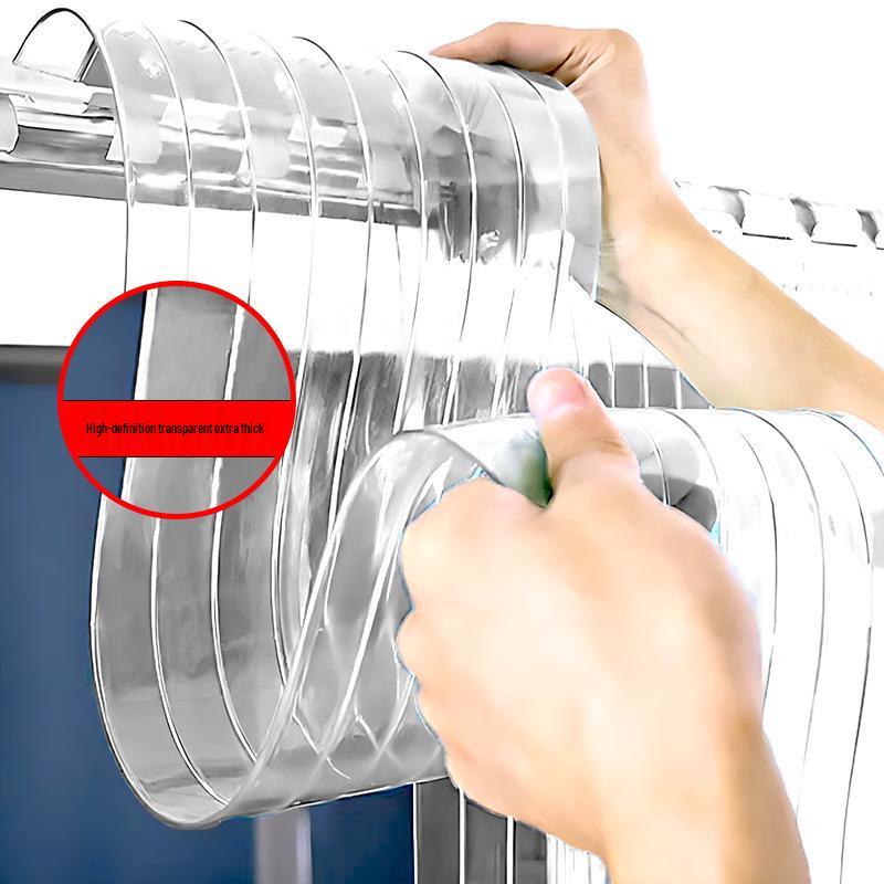Four Seasons PVC Transparent Door Curtain: Mosquito-Proof, Windproof, Blackout, Punch-Free, Air Conditioning Partition.