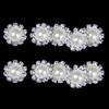 5pcs 30mm Crystal Rhinestone Buttons Pearl Flower Embellishments Buttons Flatback DIY Buckles for Wedding Jewelry Shoes Decor