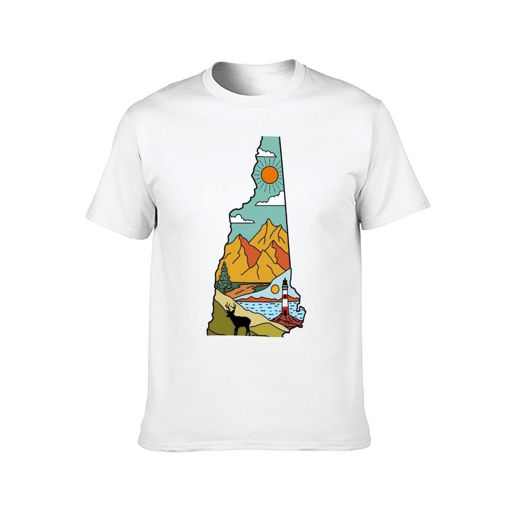 Retro New Hampshire Map  Lake Winnipesaukee White Mountain Souvenir TShirt man t shirt graphic TShirt
