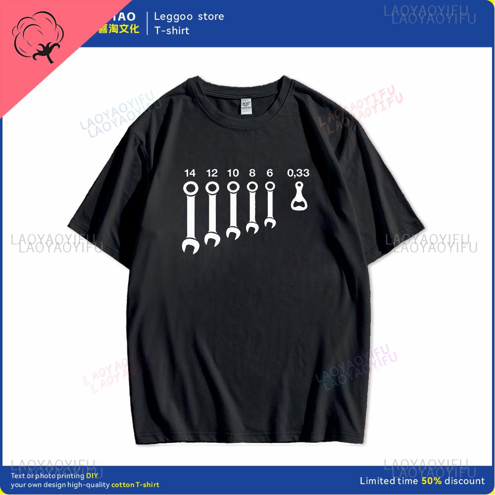 

Screw Wrench Bottle Opener Mechanic Tshirt Vintage Car Repair Engineer Short Sleeve Funny Hip Hop Short Sleeve Cotton Clothing S