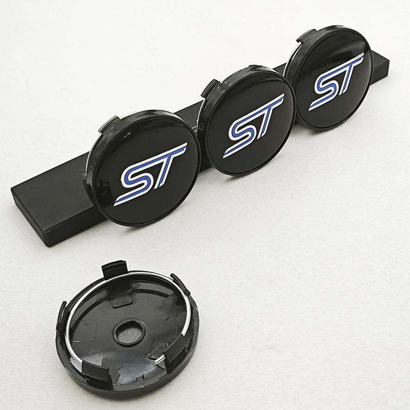 4PCS 60mm ST Line Logo ST Car Wheel Center Hub Caps Rim Cover For Ford Focus Mondeo Mustang Fiesta Kuga MK2 Hubcaps Accessories