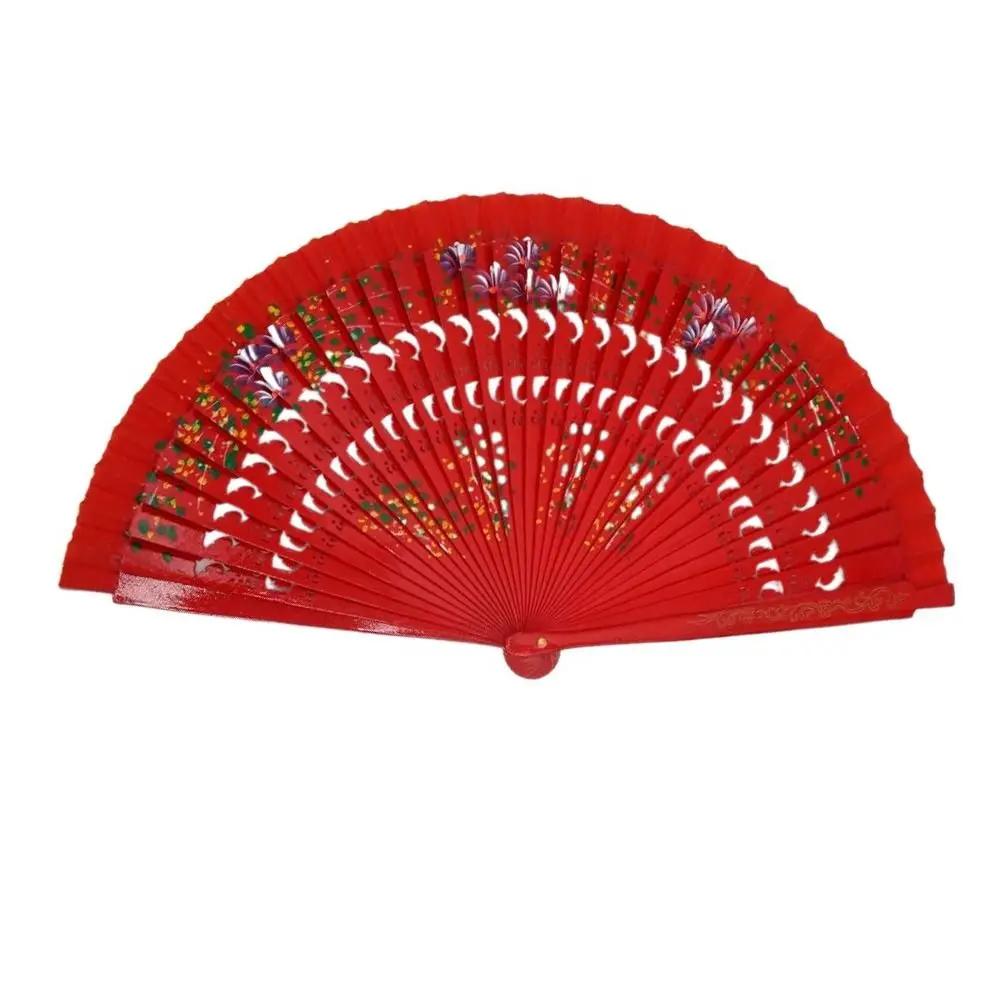 Long Handled Peacock Feather Fan Handheld Ancient Style Circular Fan Exquisite Elegant Chinese Round Fan Cheongsam Accessories красный