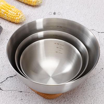 304 Stainless Steel Mixing Bowls Nesting Storage Bowls Set Kitchen Salad Bowls Cooking Bowl Baking Accessory with Scale
