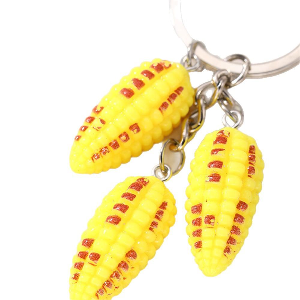 Creative Corn Vegetable Keychain Cute Bag Pendant for Kids Students and Couples Couple Family Keychain Pendant