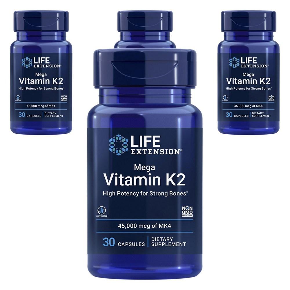 Life Extension Mega Vitamin K2 MK4 45,000mcg Capsules 4 pcs 30 Tablets