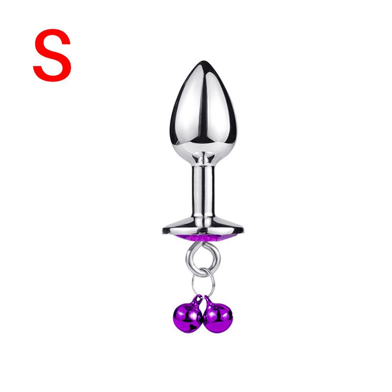 S/M/L Anal Plug Sexspielzeug Edelstahl Glattstahl Butt Plug mit Glöckchen runder Kristall Anhänger Schmuck