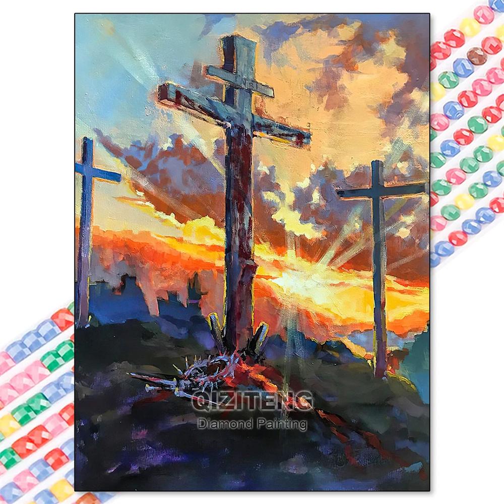 5D Diamond Painting Kit Jesus Cross Religious Sticker Diamond Embroidery Handmade DIY Mosaic Home Decoration Adult Gifts