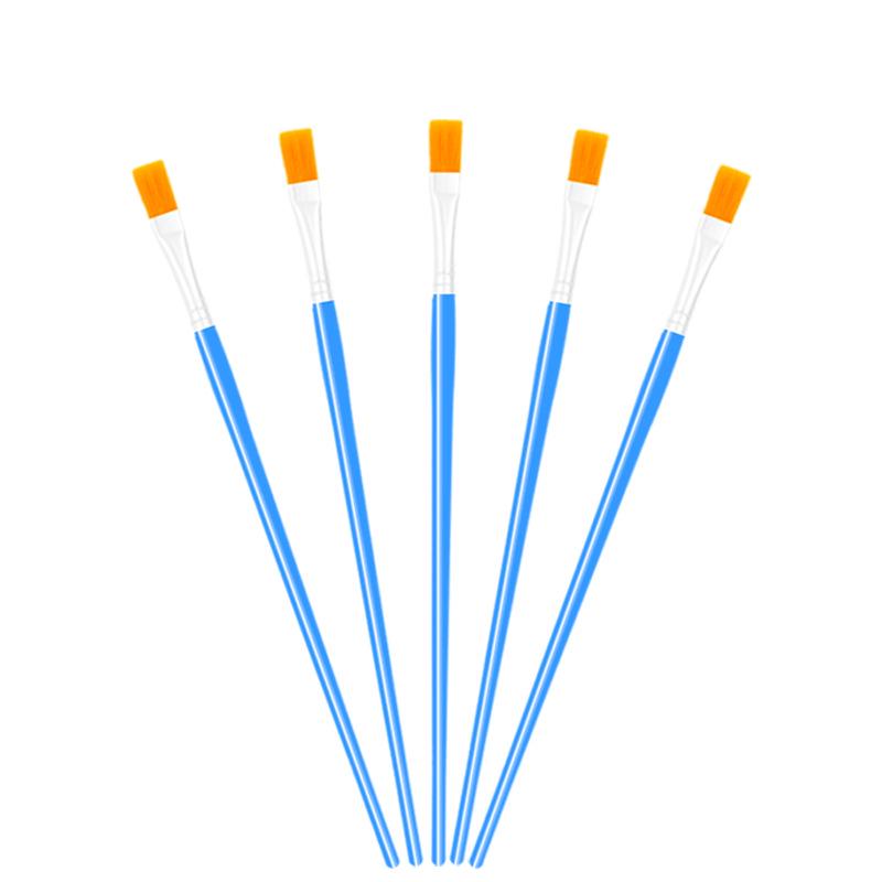 14cm Flat Head Yellow Bristle Acrylic Watercolor Paintbrush for Crochet Hook and Plaster Pigment Painting.