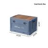 Portable Wheeled Camping Storage Box with Wooden Lid and Side-Opening Access