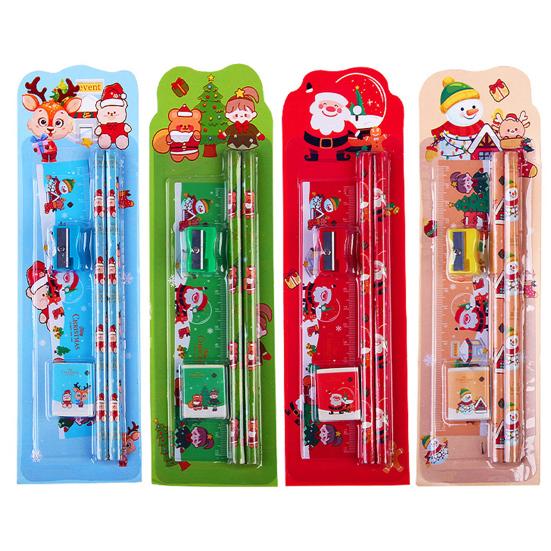 

Набор карандашей на рождественскую тематику Карандаш Санта Снеговик Лось с точилкой и ластиком Детские принадлежности для рисования для праздничных подарков Школьные призы G