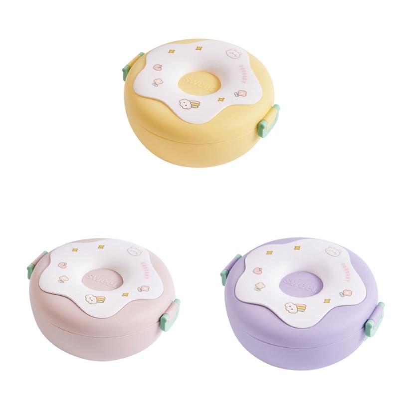 Large-Capacity Compartment Supplementary Food Box with Cover Portable Student Lunch Box Lovely Lunch Box for Girls Boys