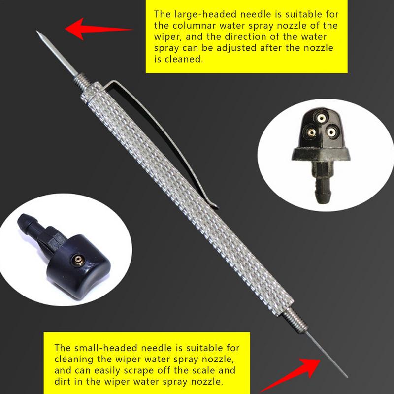 Windshield Spray Nozzle Needle 2-in-1 Windscreen Washer Wiper Nozzle Adjustment Tool Windshield Spray Nozzle Needle Adjustment