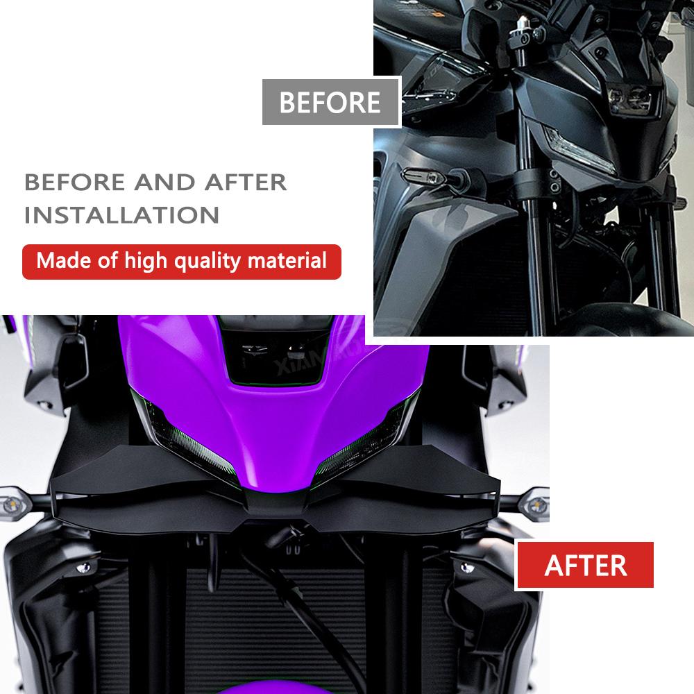 For MT-09 MT09 SP 2024 2025 2026 Motorcycle Carbon Downforce Naked Frontal Spoilers Winglet Aerodynamic Wing Front Spoiler Kit