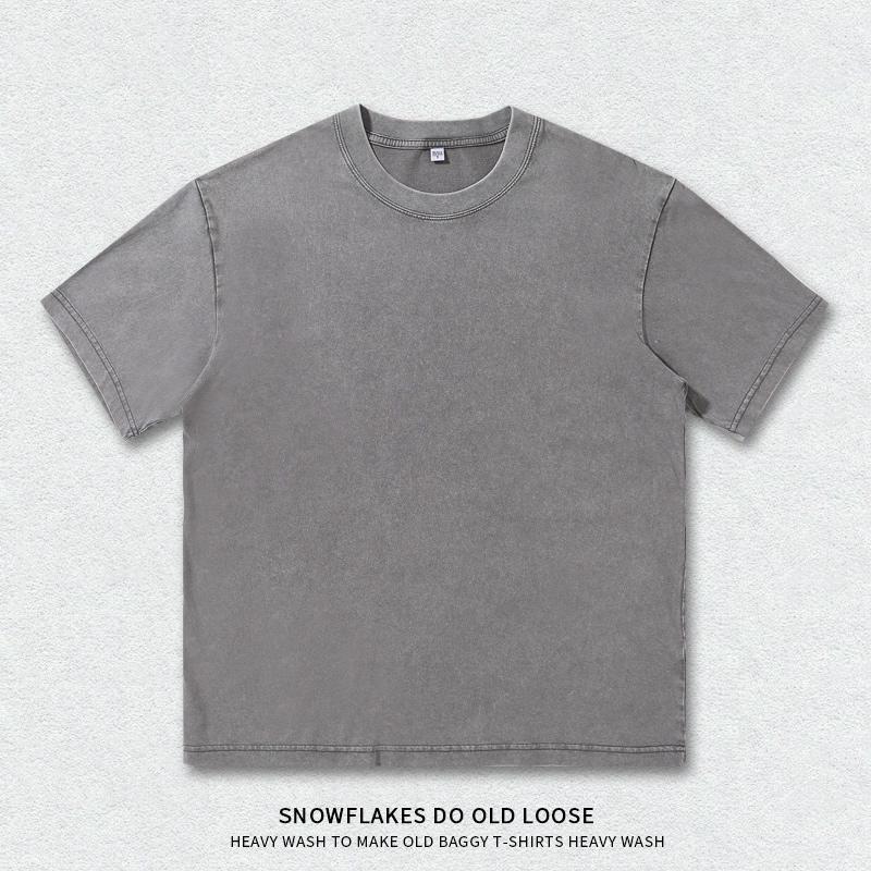 Retro Distressed 300g Unisex Loose Fit Drop Shoulder Tee